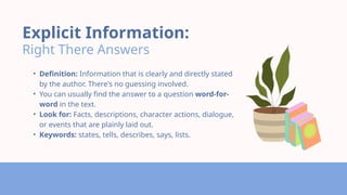 Explicit and Inferred Text Evidence in Literature English Presentation ...