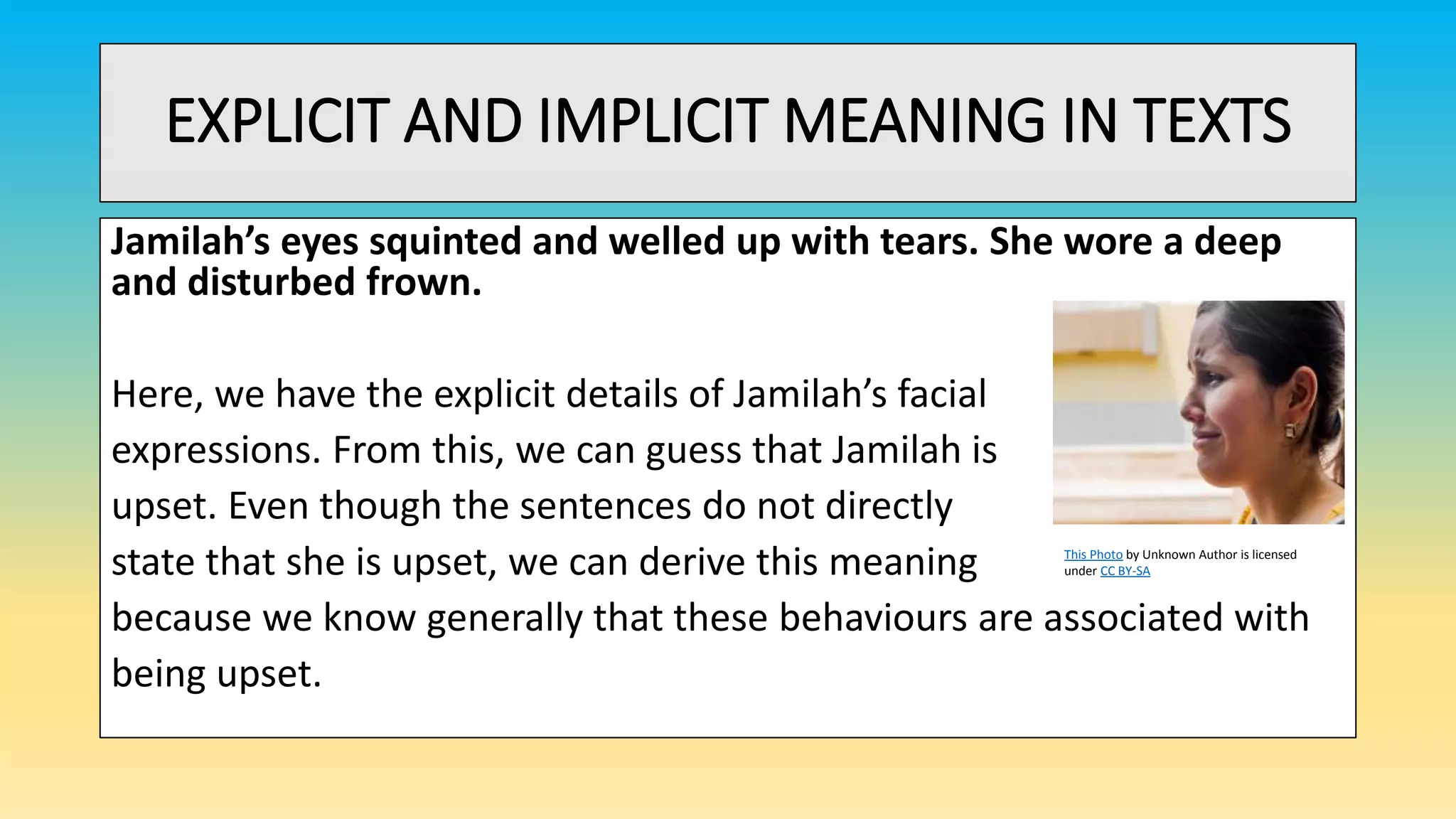 Explicit versus implicit meaning PPT
