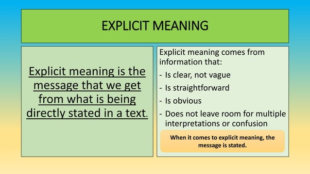 Explicit versus implicit meaning | PPT