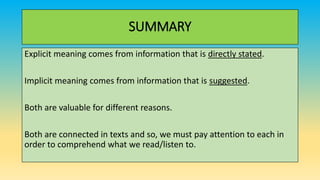 Explicit versus implicit meaning | PPTX