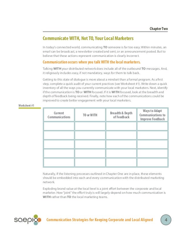 communication strategies for keeping corporate and local aligned