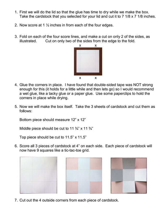 Exploding box instructions