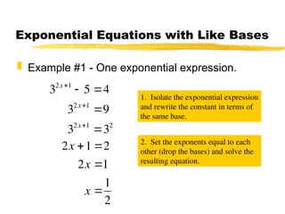 powerpoint presentation for exponential and logarithmic equations | PPT