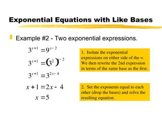 powerpoint presentation for exponential and logarithmic equations | PPT