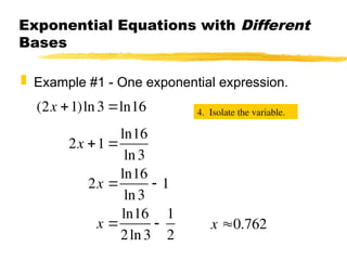 powerpoint presentation for exponential and logarithmic equations | PPT