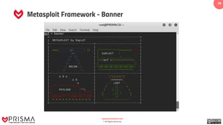 www.prismacsi.com
© All Rights Reserved.
29
Metasploit Framework - Banner
 