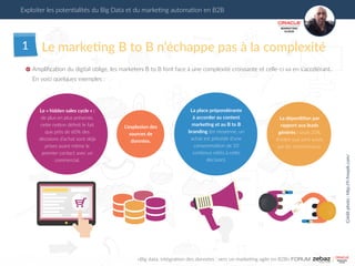 Le marketing B to B n’échappe pas à la complexité
Ampliﬁcation du digital oblige, les marketers B to B font face à une com...