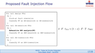 17/30
MIC05 - Testes de Circuitos Integrados
Porto Alegre, Brazil – Jun/2016
Proposed Fault Injection Flow
 