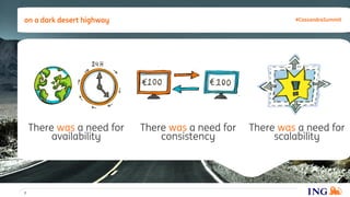 There was a need for
availability
There was a need for
consistency
There was a need for
scalability
7
on a dark desert highway #CassandraSummit
 