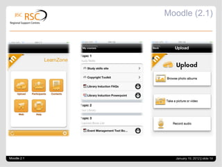 Moodle (2.1) Moodle 2.1 January 10, 2012   |  slide  