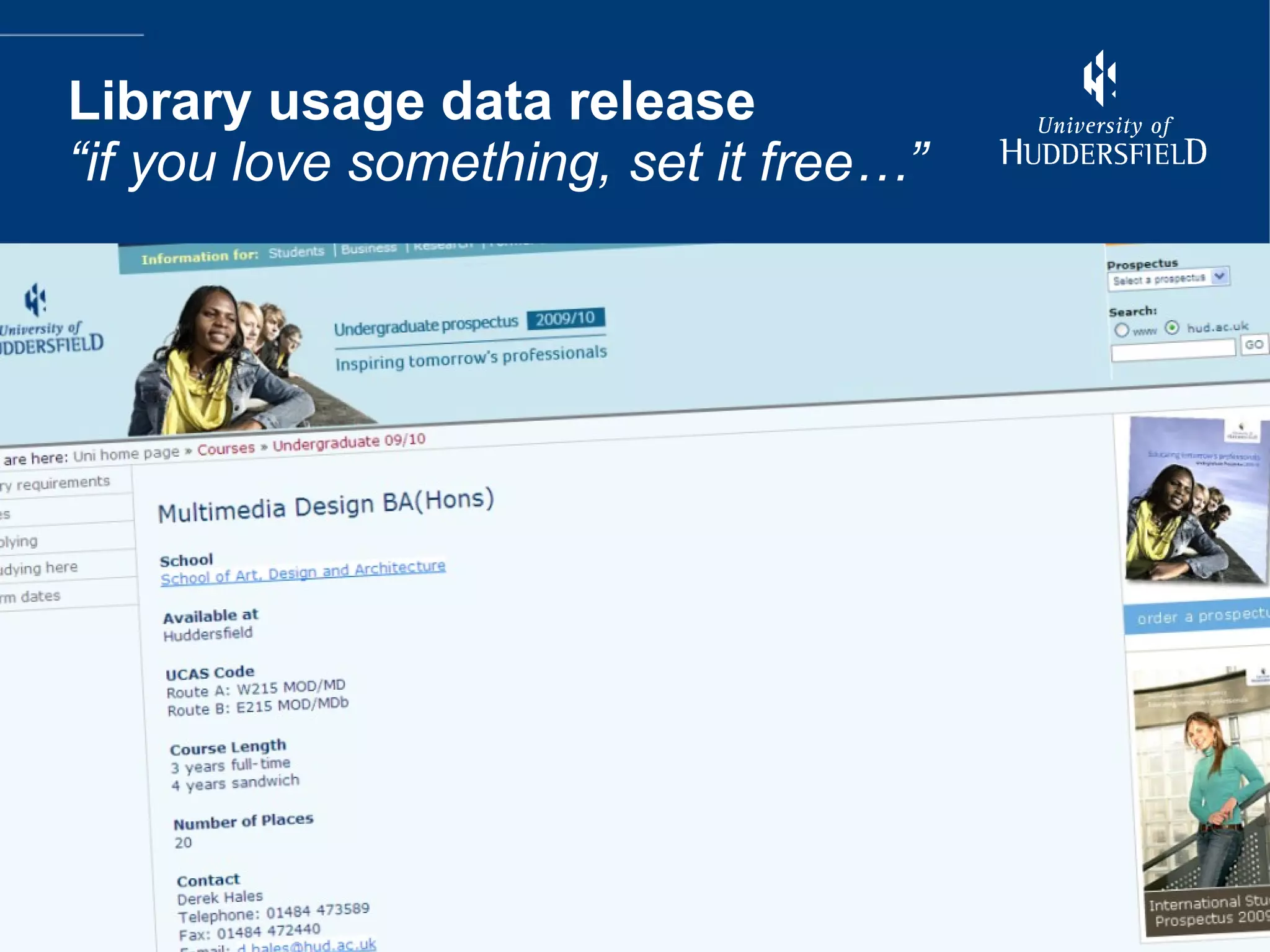 Library usage data release “if you love something, set it free…” 