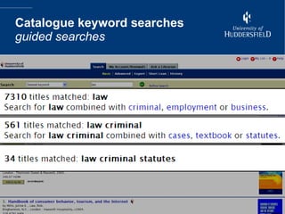 Catalogue keyword searches guided searches 