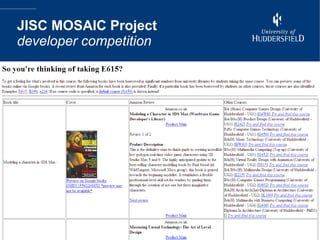 JISC MOSAIC Project developer competition 