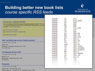 Building better new book lists course specific RSS feeds 