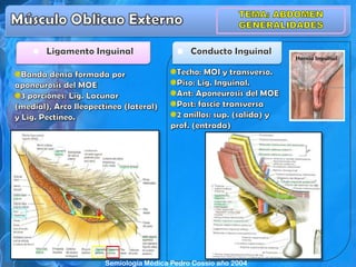 Hernia Inguinal
Semiología Médica Pedro Cossio año 2004
 