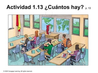 © 2020 Cengage Learning. All rights reserved.
Actividad 1.13 ¿Cuántos hay? p. 13
 
