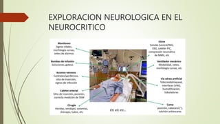 EXPLORACION NEUROLOGICA EN EL
NEUROCRITICO
 
