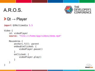 Globalcode – Open4education
A.R.O.S.
Qt → Player
 