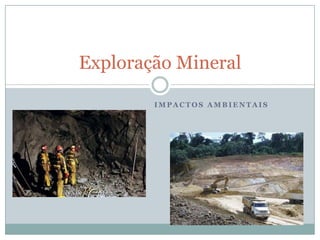 Exploração Mineral

        IMPACTOS AMBIENTAIS
 