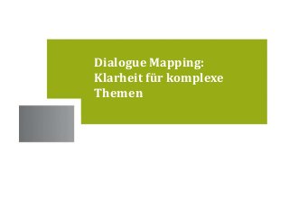 Standorte
Dialogue Mapping:
Klarheit für komplexe
Themen
 