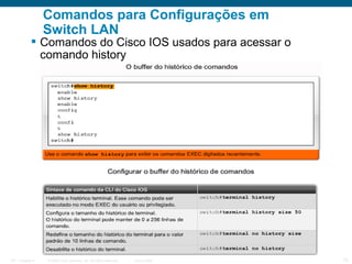 Comandos para Configurações em
Switch LAN

 Comandos do Cisco IOS usados para acessar o
comando history

ITE 1 Chapter 6

© 2006 Cisco Systems, Inc. All rights reserved.

Cisco Public

12

 