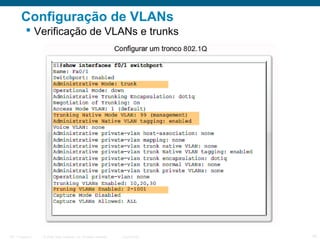 Configuração de VLANs
 Verificação de VLANs e trunks

ITE 1 Chapter 6

© 2006 Cisco Systems, Inc. All rights reserved.

Cisco Public

19

 
