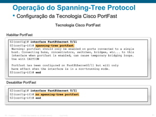 Operação do Spanning-Tree Protocol
 Configuração da Tecnologia Cisco PortFast

ITE 1 Chapter 6

© 2006 Cisco Systems, Inc. All rights reserved.

Cisco Public

21

 