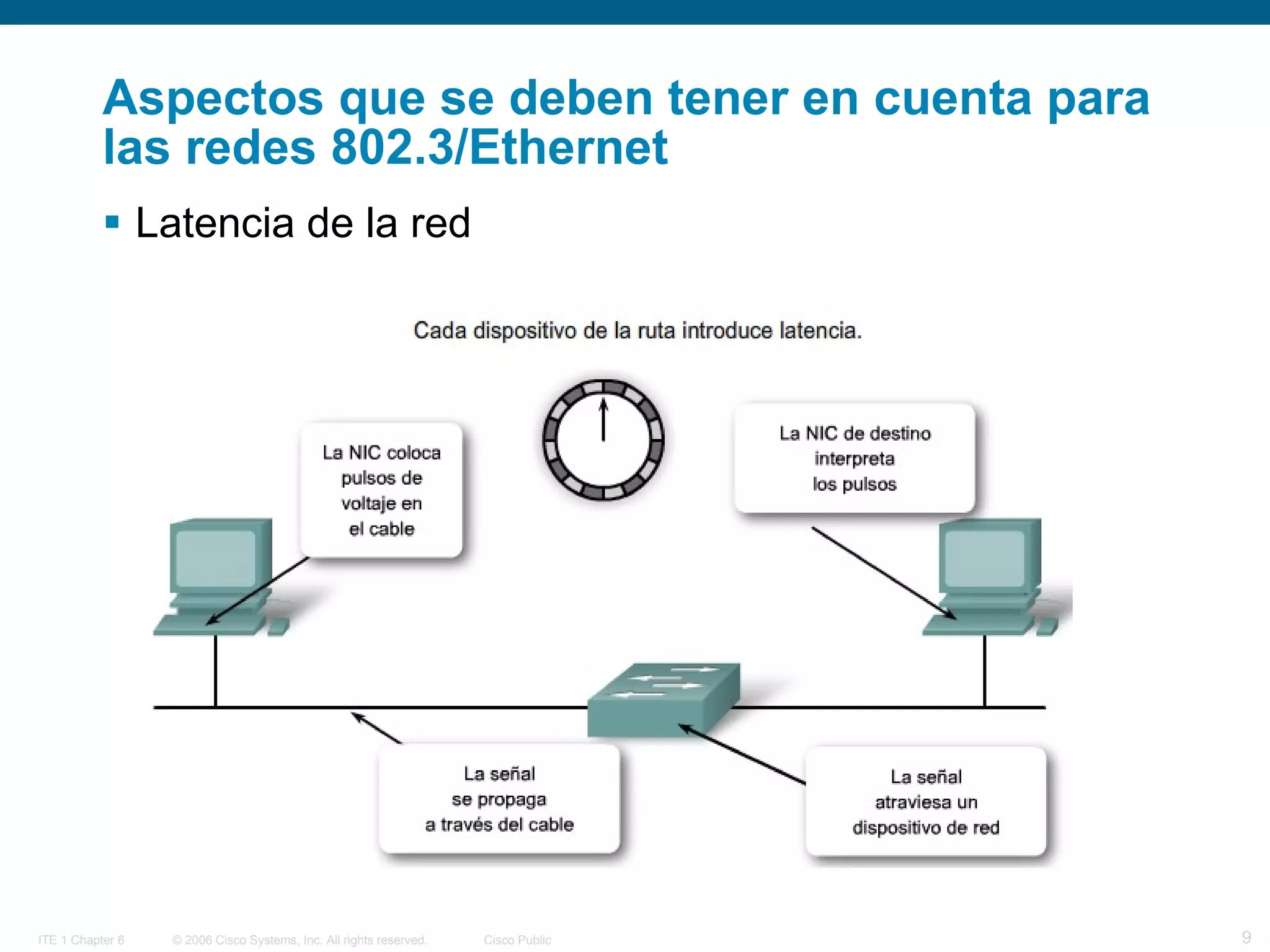 Aspectos que se deben tener en cuenta para las redes 802.3/Ethernet Latencia de la red 