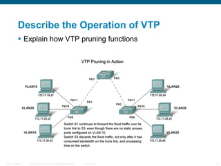Describe the Operation of VTP Explain how VTP pruning functions   
