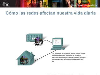 Cómo las redes afectan nuestra vida diaria




                   © 2007 Cisco Systems, Inc. Todos los derechos reservados.   Cisco Public   5
 