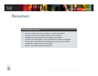 Resumen

© 2007 Cisco Systems, Inc. Todos los derechos reservados.

Cisco Public

21

 