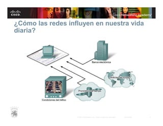 ¿Cómo las redes influyen en nuestra vida
diaria?

© 2007 Cisco Systems, Inc. Todos los derechos reservados.

Cisco Public

3

 