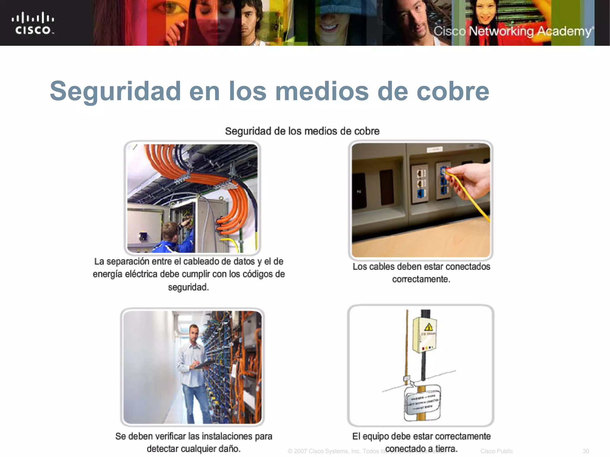 Seguridad en los medios de cobre




                 © 2007 Cisco Systems, Inc. Todos los derechos reservados.   Cisco Public   30
 