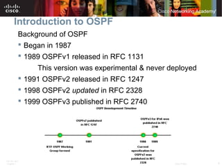 ITE PC v4.0
Chapter 1 4© 2007 Cisco Systems, Inc. All rights reserved. Cisco Public
Introduction to OSPF
Background of OSP...