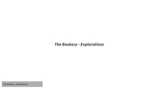 The Bookery - Explorations




The Bookery - Explorations
 