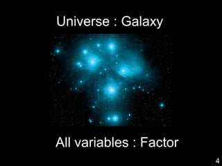 4
Universe : Galaxy
All variables : Factor
 