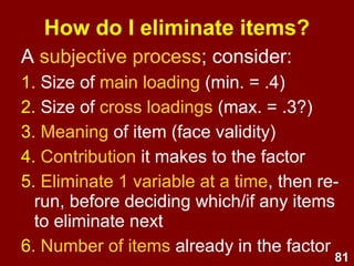 81
Task
Orientation
Sociabilit
y
Settledness
Rotated factor matrix - PC Oblimin
 