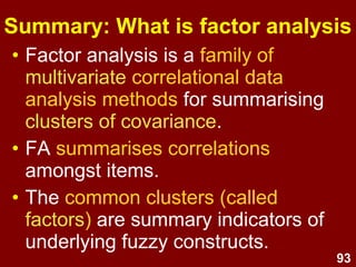 93
.80
I would not feel confident suggesting using condoms with a
new partner because I would be afraid he or she would
think I thought they had a sexually transmitted disease.
.86
I would not feel confident suggesting using condoms with a
new partner because I would be afraid he or she would
think I have a sexually transmitted disease.
.72
I would not feel confident suggesting using condoms with a
new partner because I would be afraid he or she would
think I've had a past homosexual experience.
FL
Factor 2: Sexually Transmitted Diseases
- Stigma associated with STDs ( = .83)
Factor loadings & item selection
 