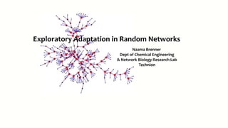 Naama Brenner
Dept of Chemical Engineering
& Network Biology Research Lab
Technion
Exploratory Adaptation in Random Networks
 