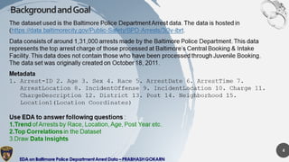 Exploratory Data Analysis on Baltimore Police Arrest Data