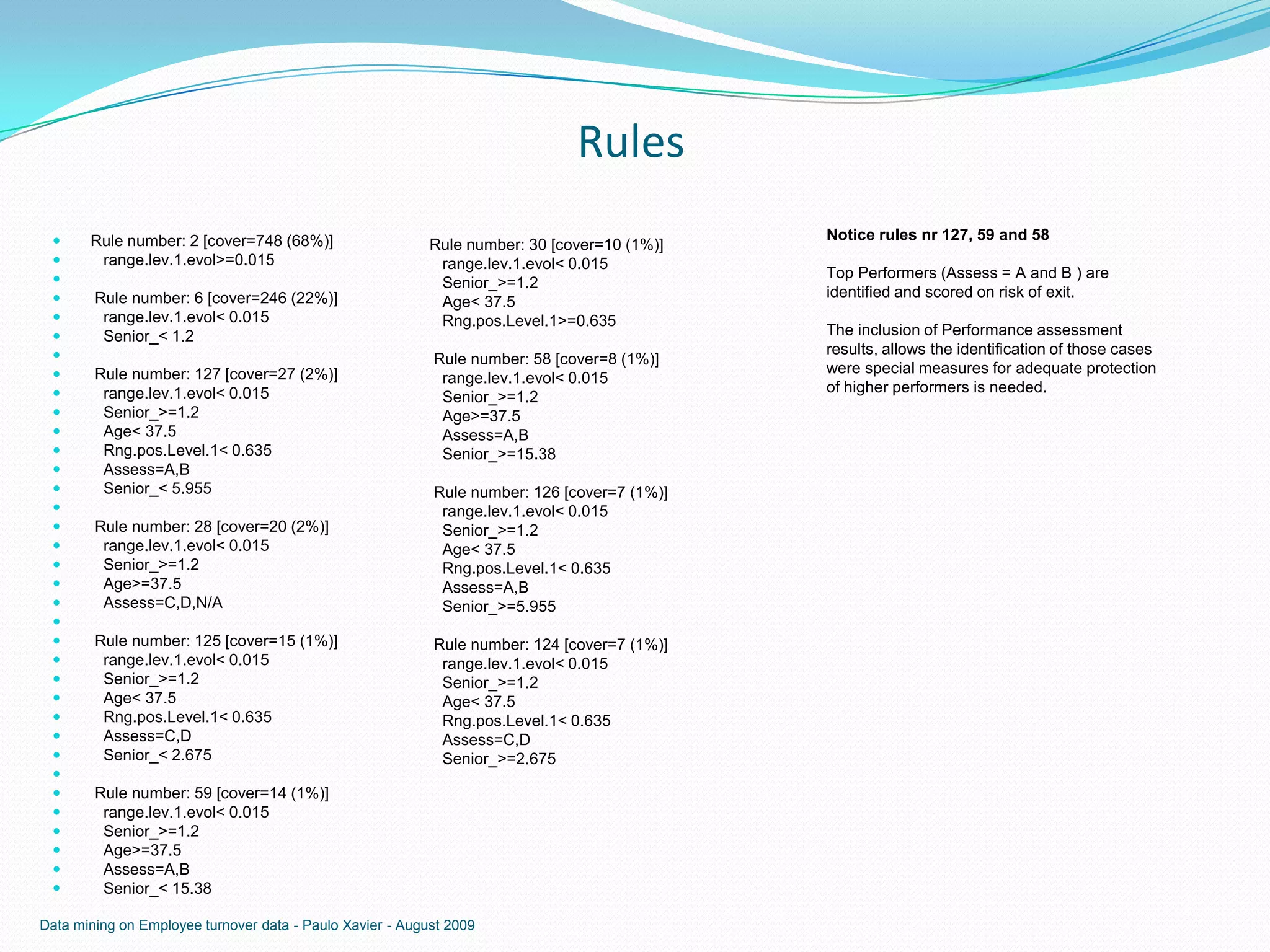 Exploratory data mining on employee turnover ppt
