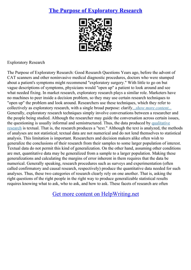 Exploratory Essay Example | PDF