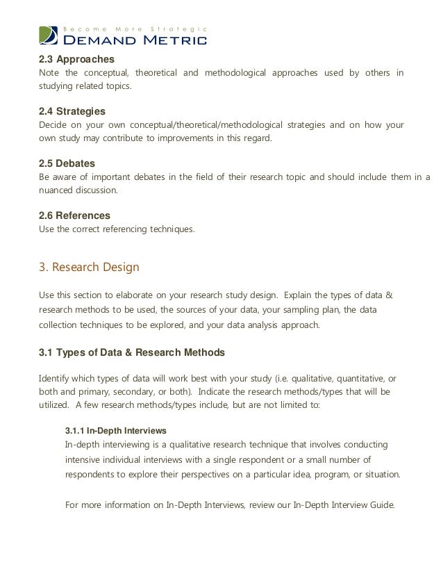 Methods section of a research proposal