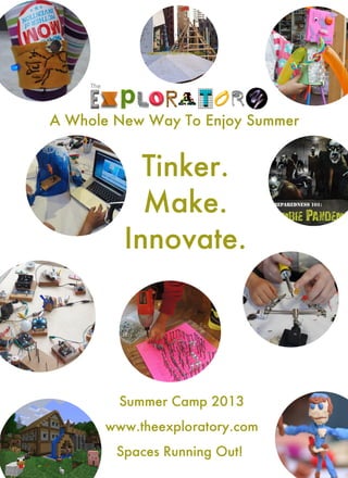 Exploratory summer camp 2013 flyer