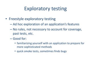 Exploratory Testing