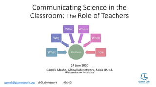 Communicating Science in the Classroom: The Role of Teachers | PPTX