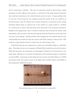 Shape Memory Alloy Actuated Peristaltic Pump for Use in Microgravity | PDF