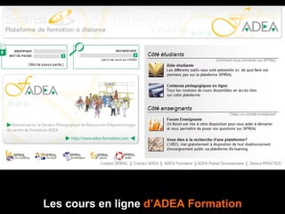 Les cours en ligne  d’ADEA Formation 