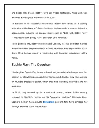Explore American Celebrity Chef Bobby Flay's Ex-wife Kate's Life.pdf