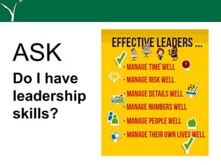 ASK
Do I have
leadership
skills?
 